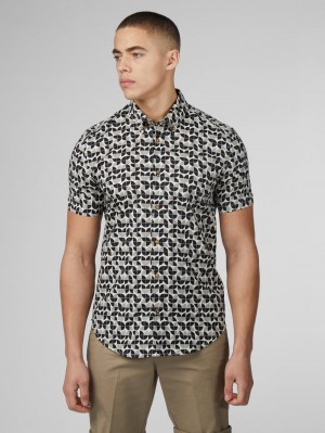 Black Ben Sherman Linear Shirts | MW1546039