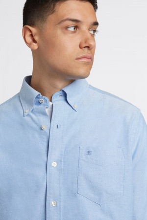 Blue Ben Sherman Brighton Oxford Organic Shirts | MY7284519