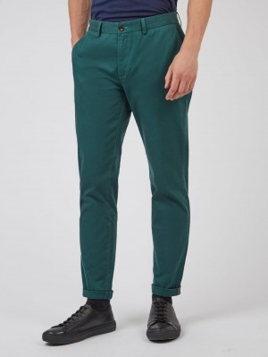 Green Ben Sherman Signature Slim Stretch Chino Pants | JS2873514