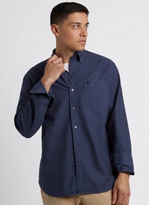 Indigo Ben Sherman Beatnik Oxford Garment Dye Shirts | ZV9251780