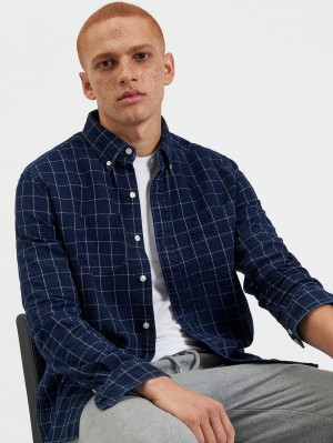 Indigo Ben Sherman Dalston Blues Beatnik Shirts | EK9470128