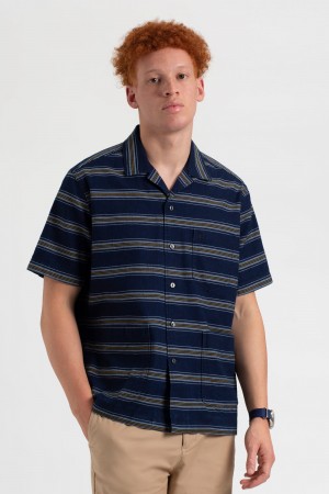 Indigo Ben Sherman Dalston Blues Lightweight Stripe Shirts | LK8790523