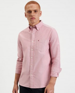 Light Red Ben Sherman Brighton Oxford Organic Shirts | IS8096152