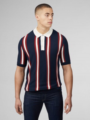 Navy Ben Sherman Signature Mod Rugby Knitwear | PF0354786