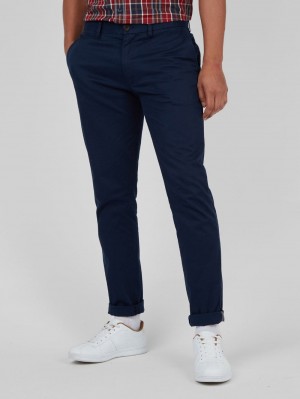 Navy Ben Sherman Signature Skinny Stretch Chino Pants | BE3094526