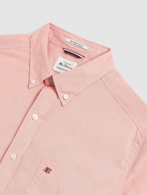 Orange Ben Sherman Beatnik Wash Long-Sleeve Shirts | MY5890672