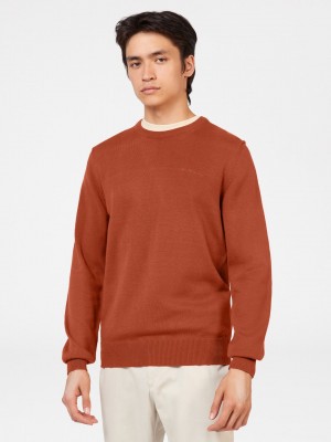 Orange Ben Sherman Signature Crewneck Knitwear | IE5187392