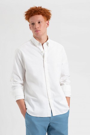 White Ben Sherman St. Ives Resort Oxford Shirts | WJ2501937