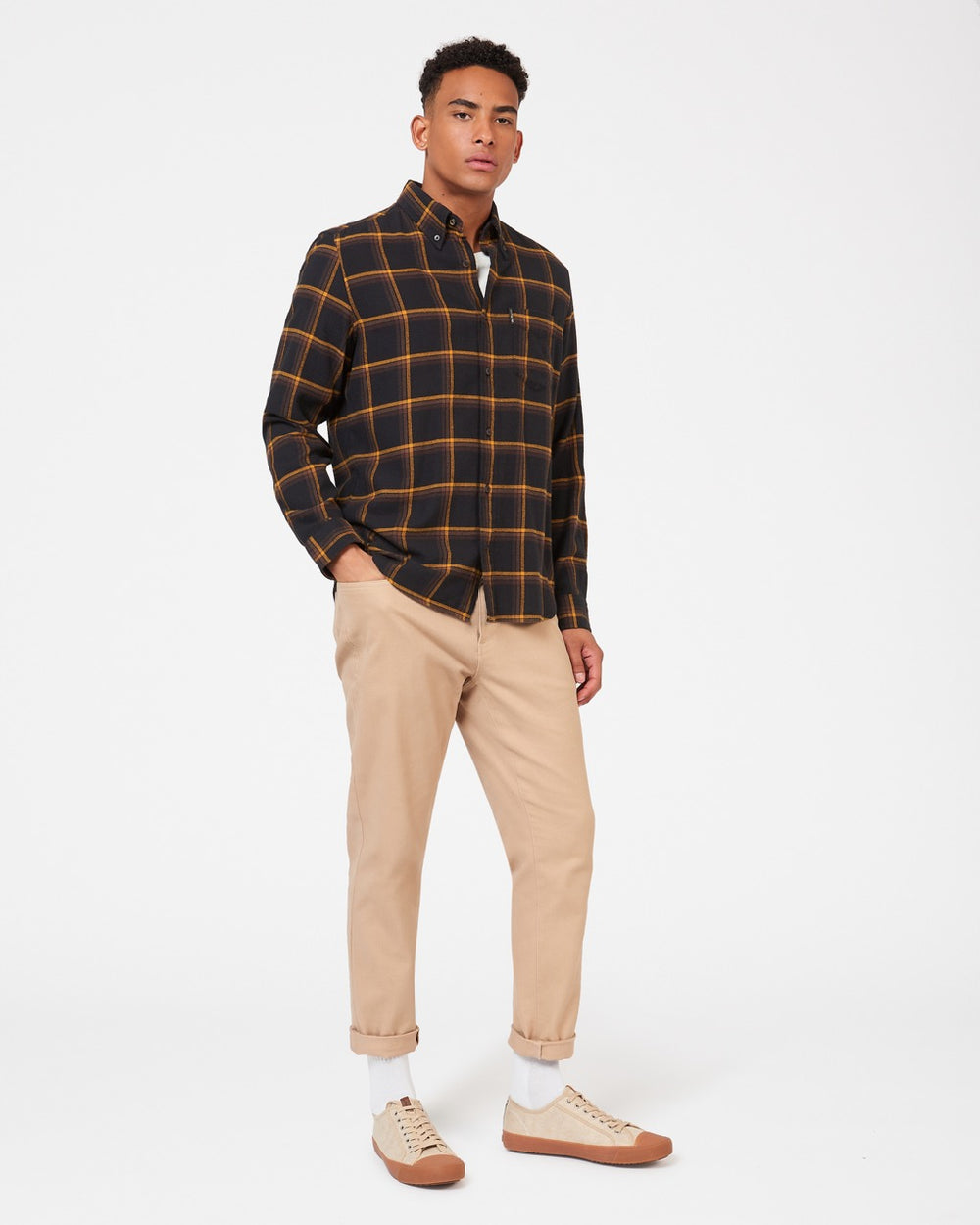 Black Ben Sherman Oversized Brushed Check Shirts | UW1423056