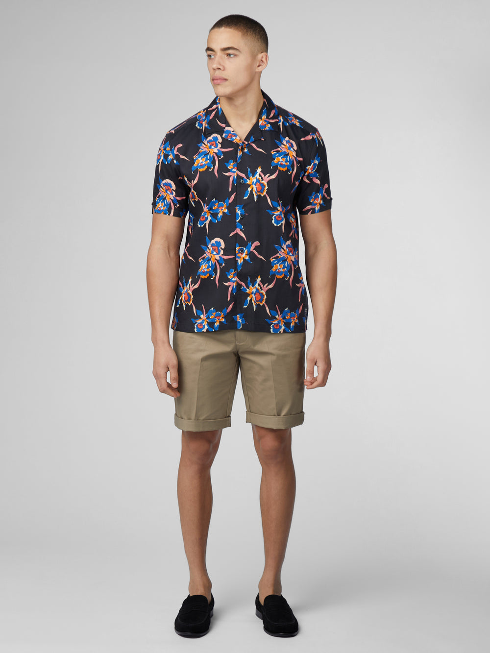 Black Ben Sherman Signature Botanical Print Shirts | YH9410876