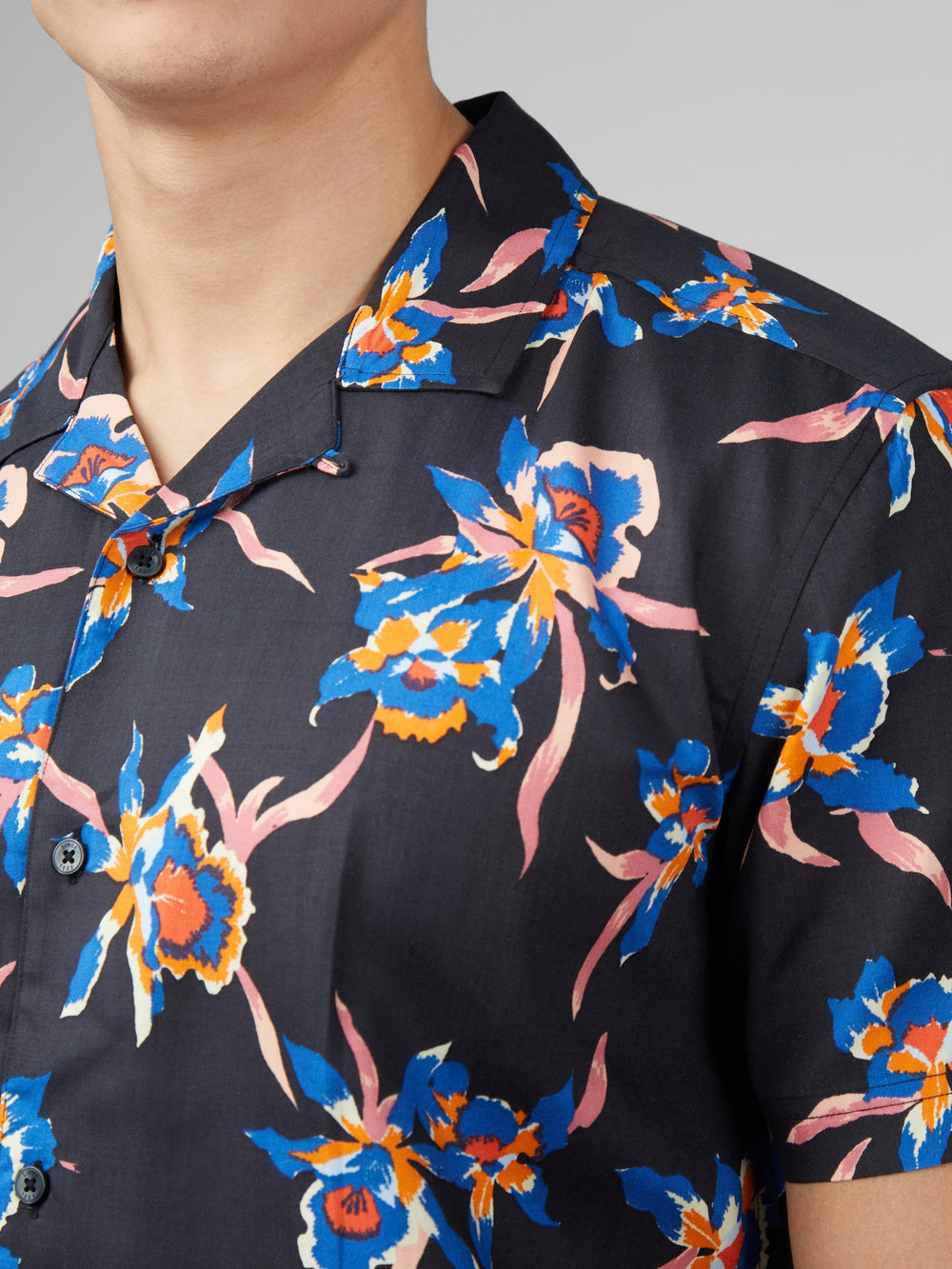 Black Ben Sherman Signature Botanical Print Shirts | YH9410876