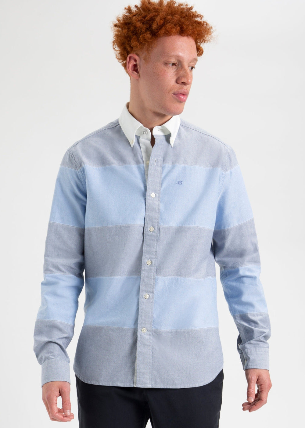 Blue Ben Sherman Brighton Oxford Garment Dye Rugby Shirts | MS6893421