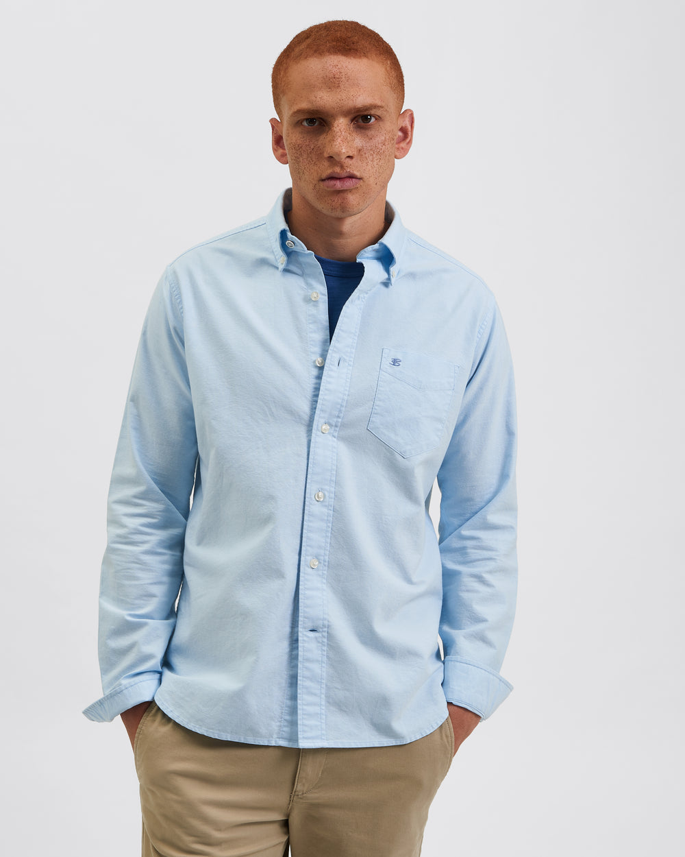 Blue Ben Sherman Brighton Oxford Organic Shirts | NQ9071385