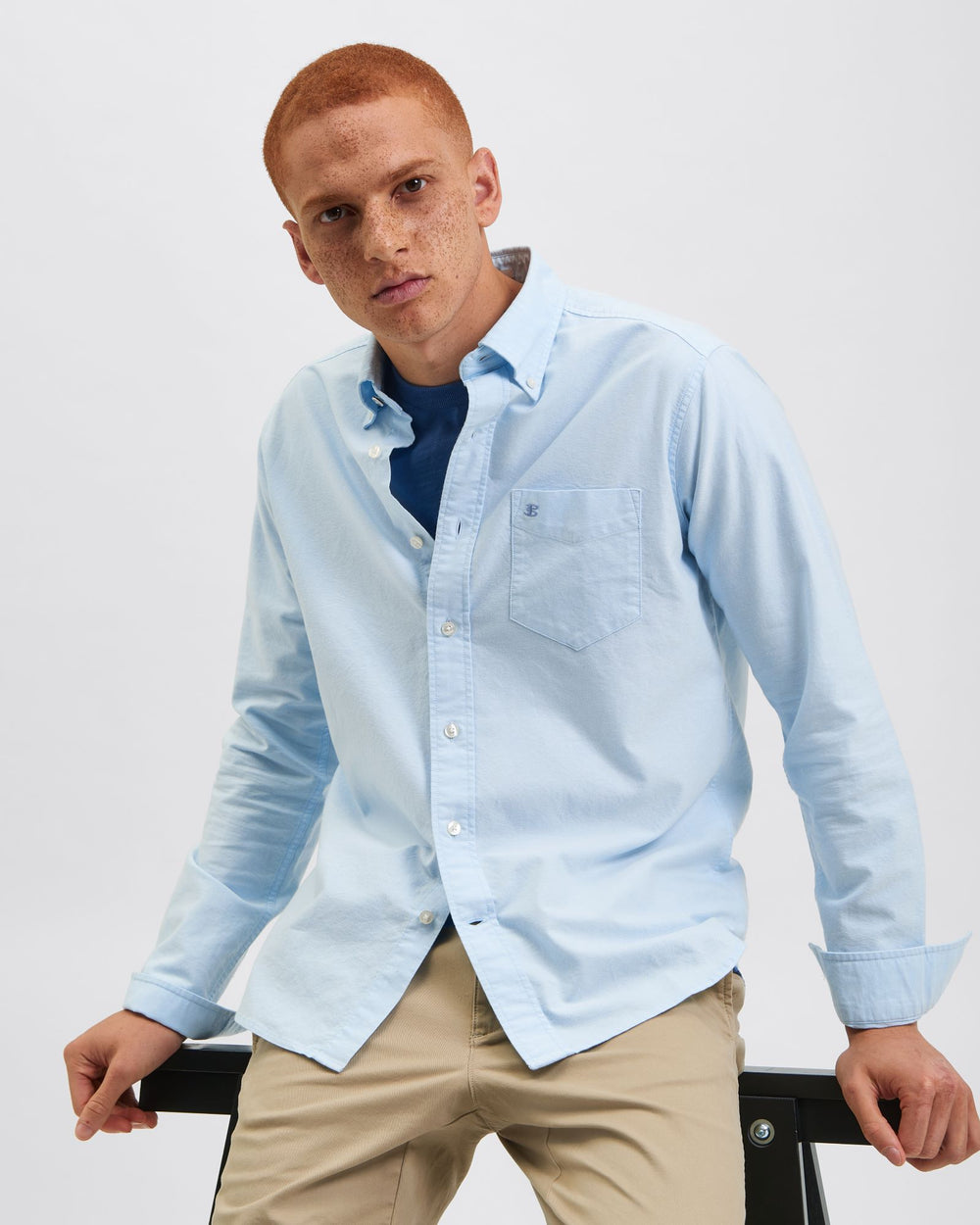 Blue Ben Sherman Brighton Oxford Organic Shirts | NQ9071385