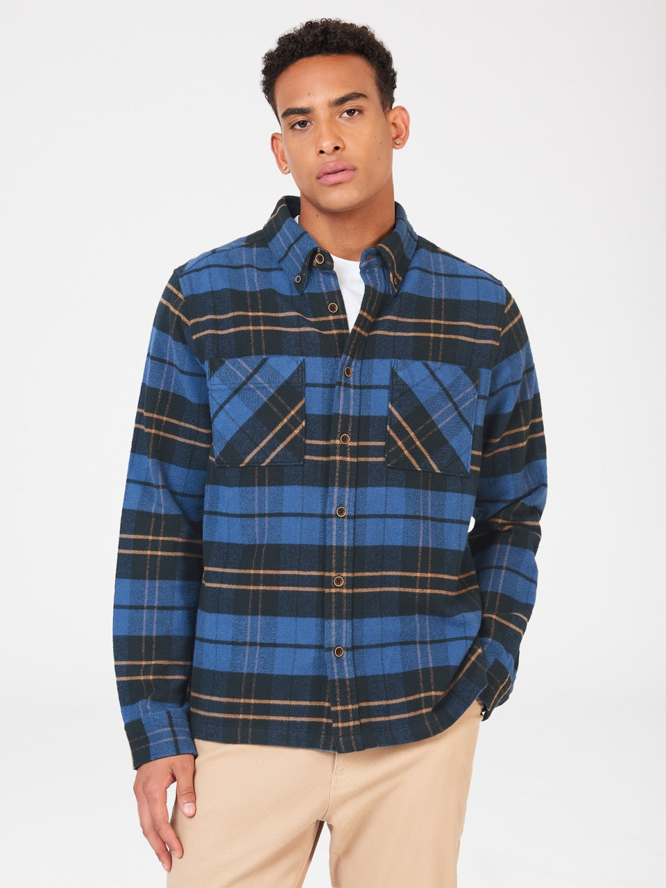 Blue Ben Sherman Brushed Ivy Check Shirts | XS0386275