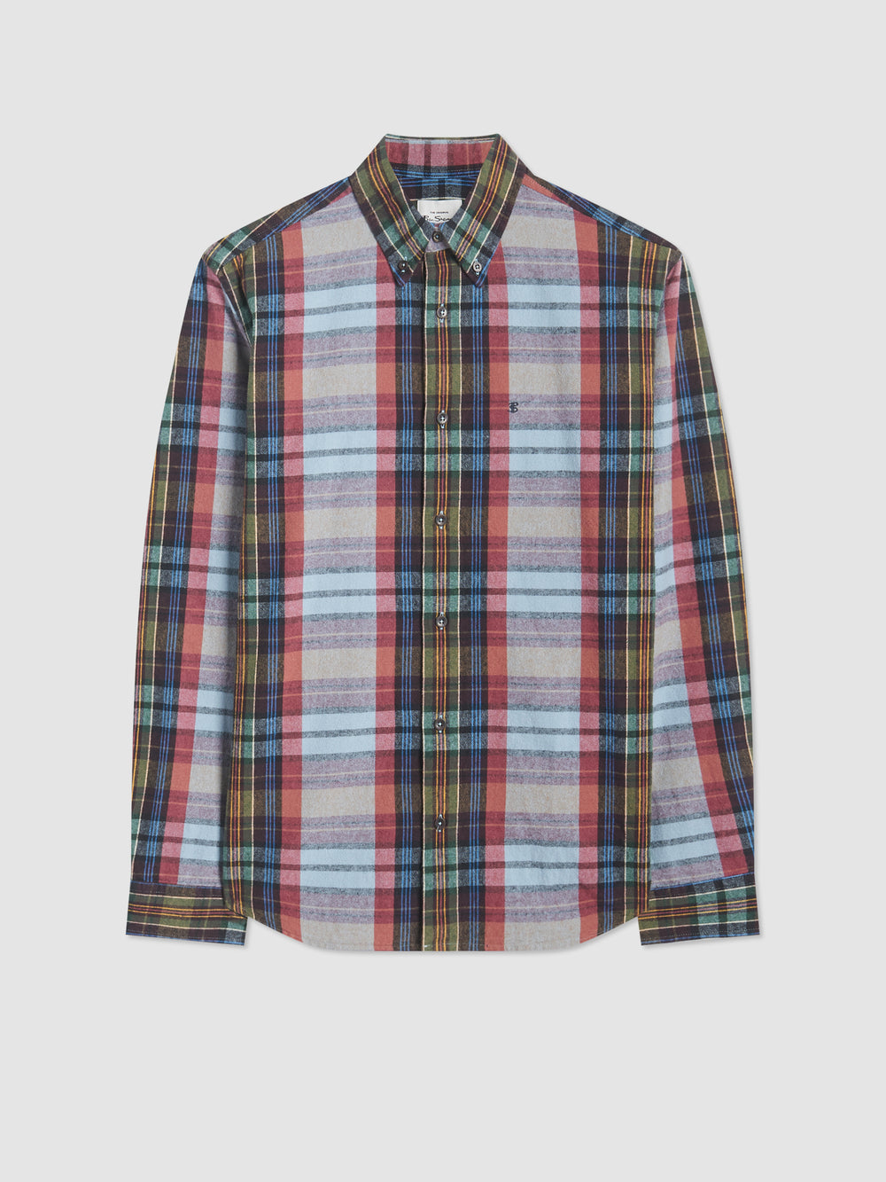 Blue Ben Sherman Brushed Multicolour Check Oxford Shirts | YR8374602