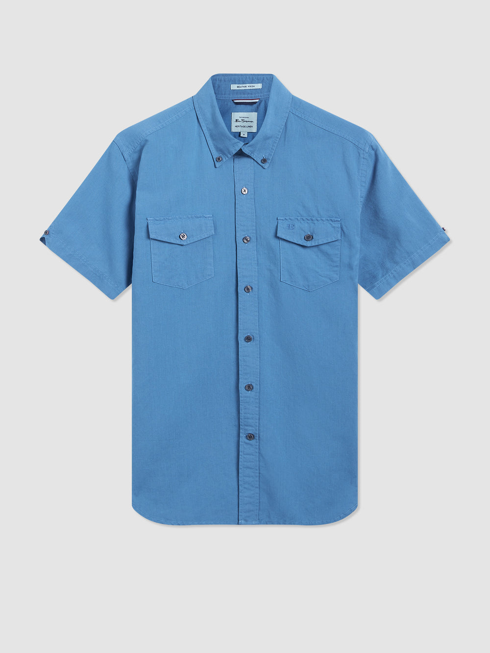 Blue Ben Sherman Garment Dye Linen Shirts | IP8073649