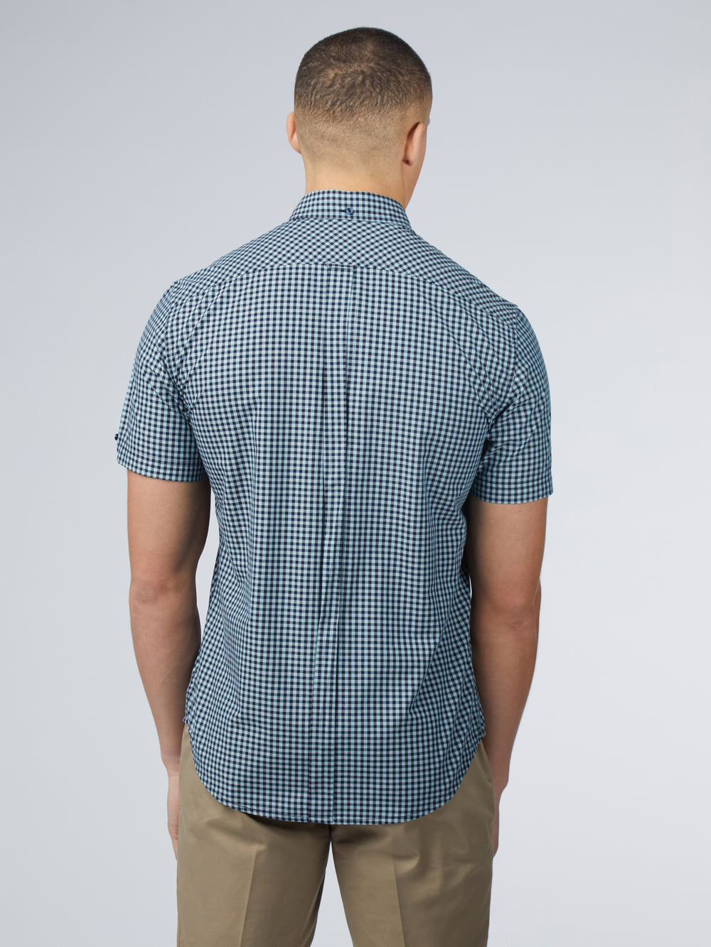 Blue Ben Sherman Signature Short Sleeve Gingham Shirts | YS0287953