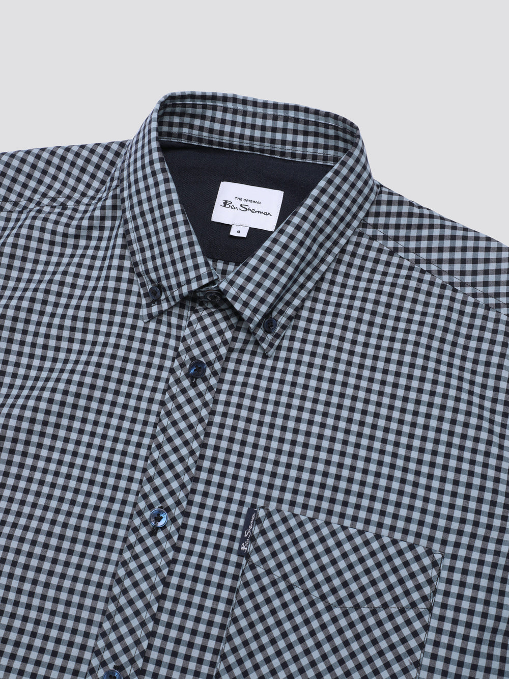 Blue Ben Sherman Signature Short Sleeve Gingham Shirts | YS0287953