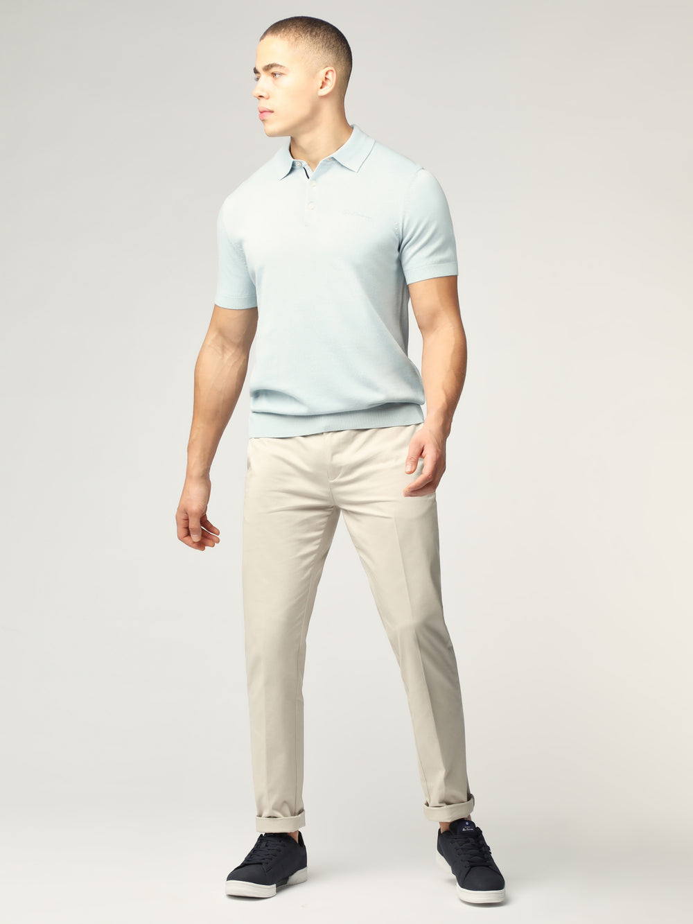 Blue Ben Sherman Signature Short Sleeve Polo Knitwear | KY6508913