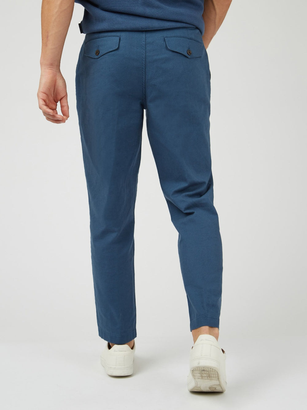 Blue Ben Sherman Signature Slim Taper Linen Pants | CZ5896237