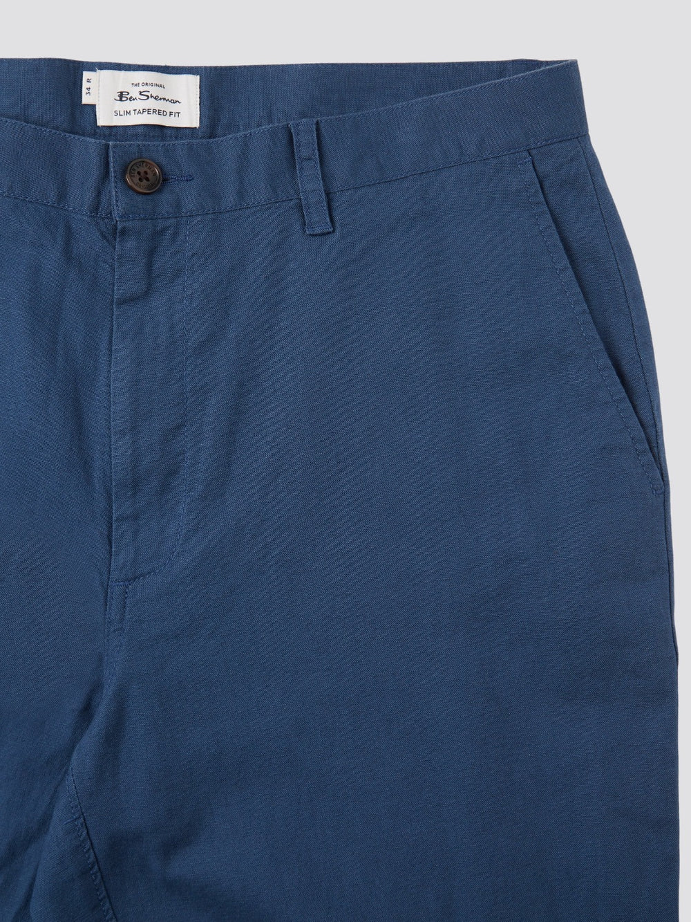 Blue Ben Sherman Signature Slim Taper Linen Pants | CZ5896237