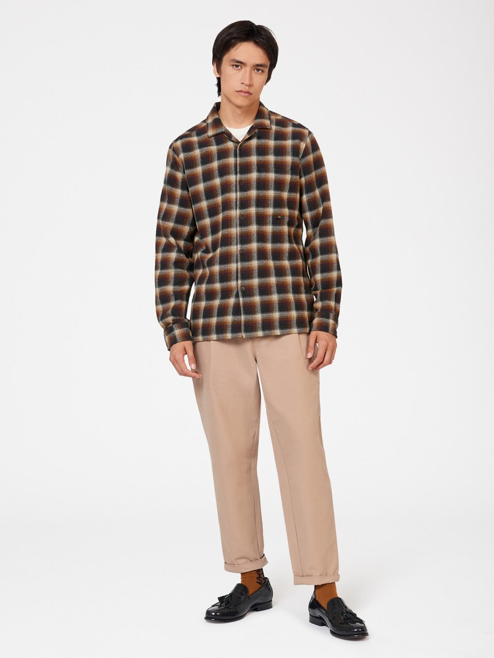 Brown Ben Sherman B by Ben Sherman Ombre Check Shirts | US4793165