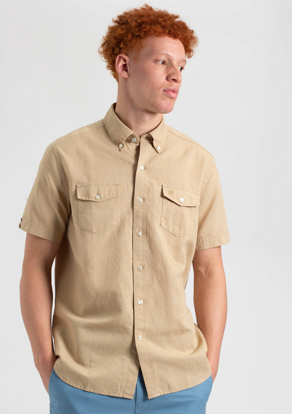 Brown Ben Sherman Garment Dye Linen Shirts | AP3860945