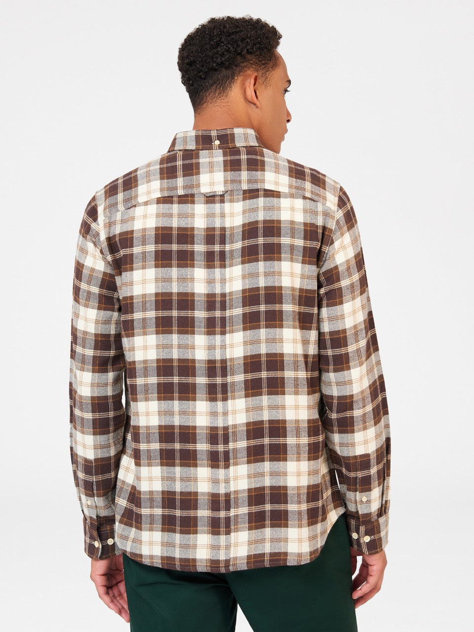 Chocolate Ben Sherman Brushed Plain Check Shirts | OB9652418