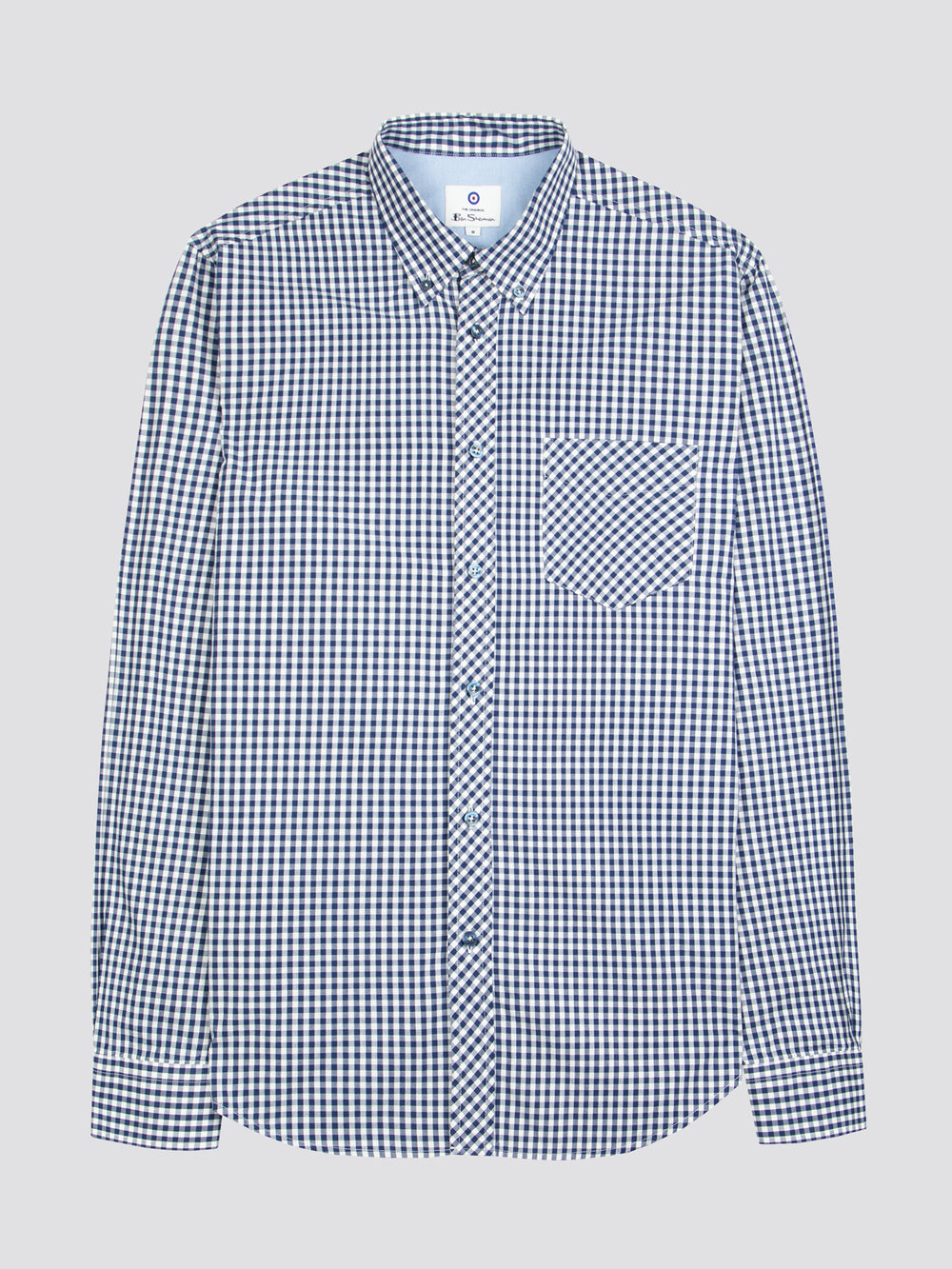 Dark Blue Ben Sherman Signature Long-Sleeve Gingham Shirts | RH5316980