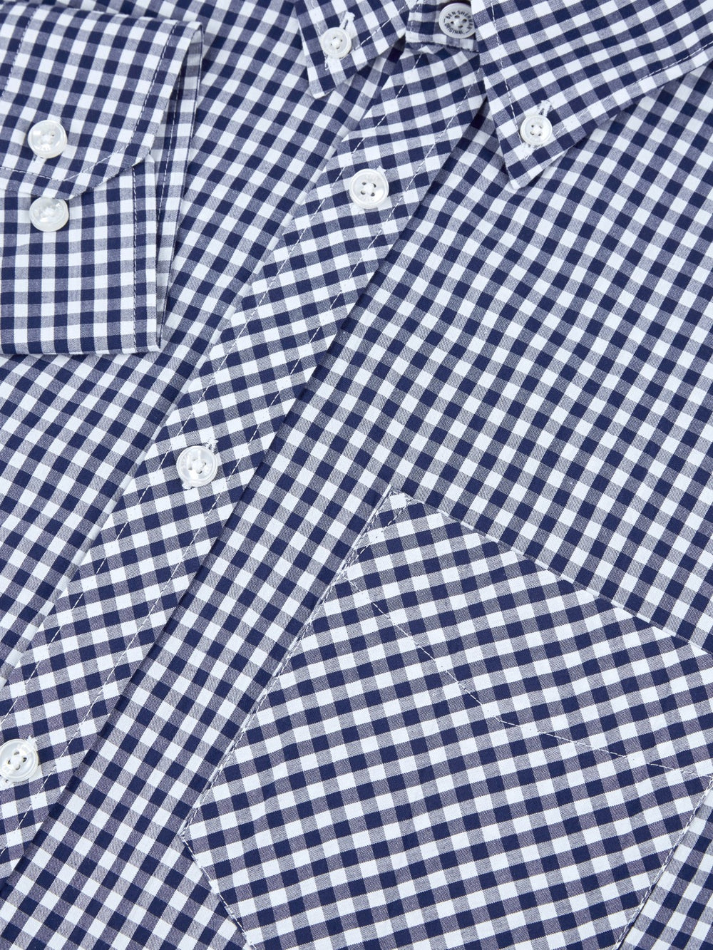 Dark Blue Ben Sherman Signature Long-Sleeve Gingham Shirts | RH5316980