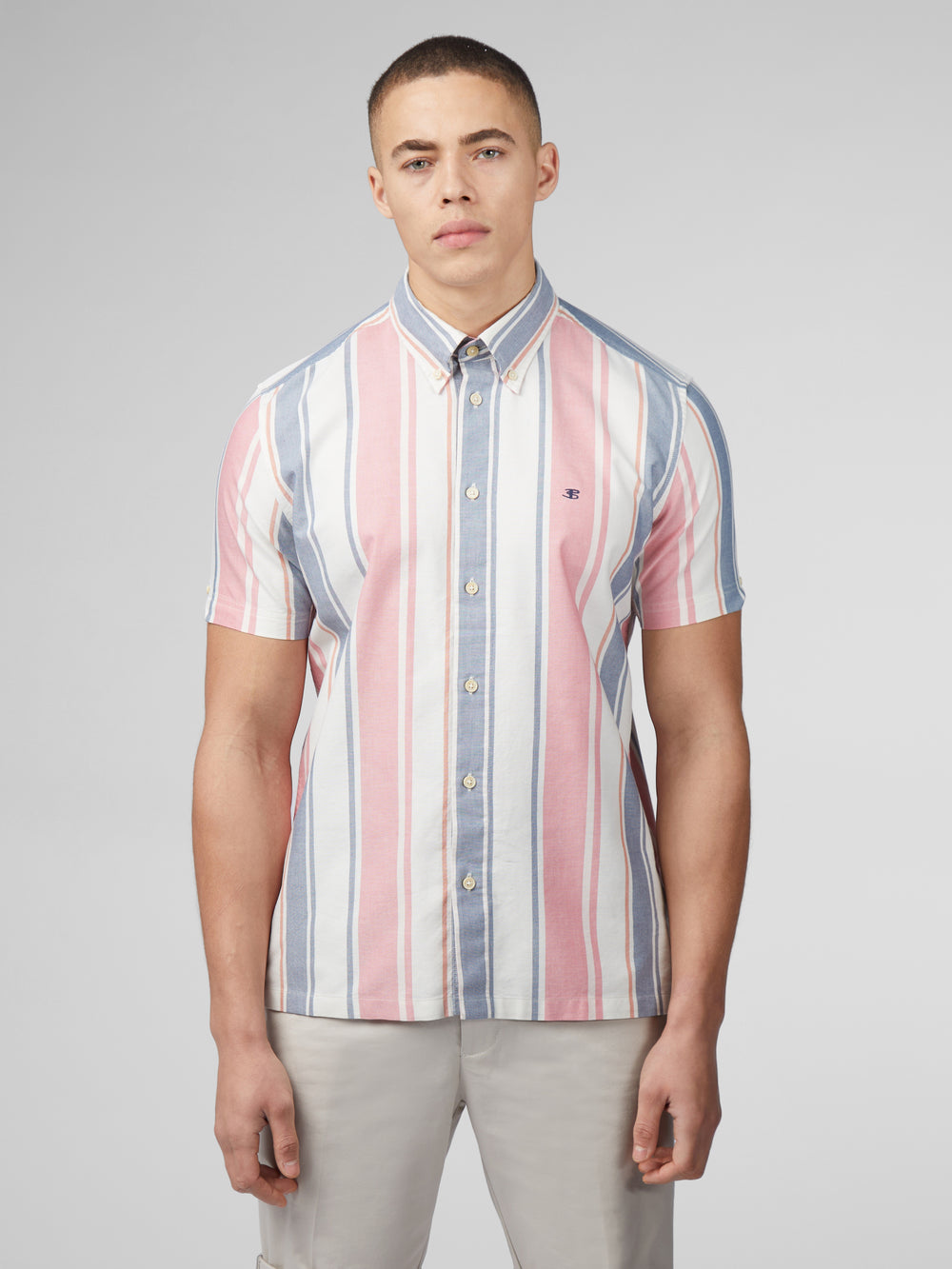 Dark Pink Ben Sherman Signature Multicolor Stripe Shirts | OB1928756