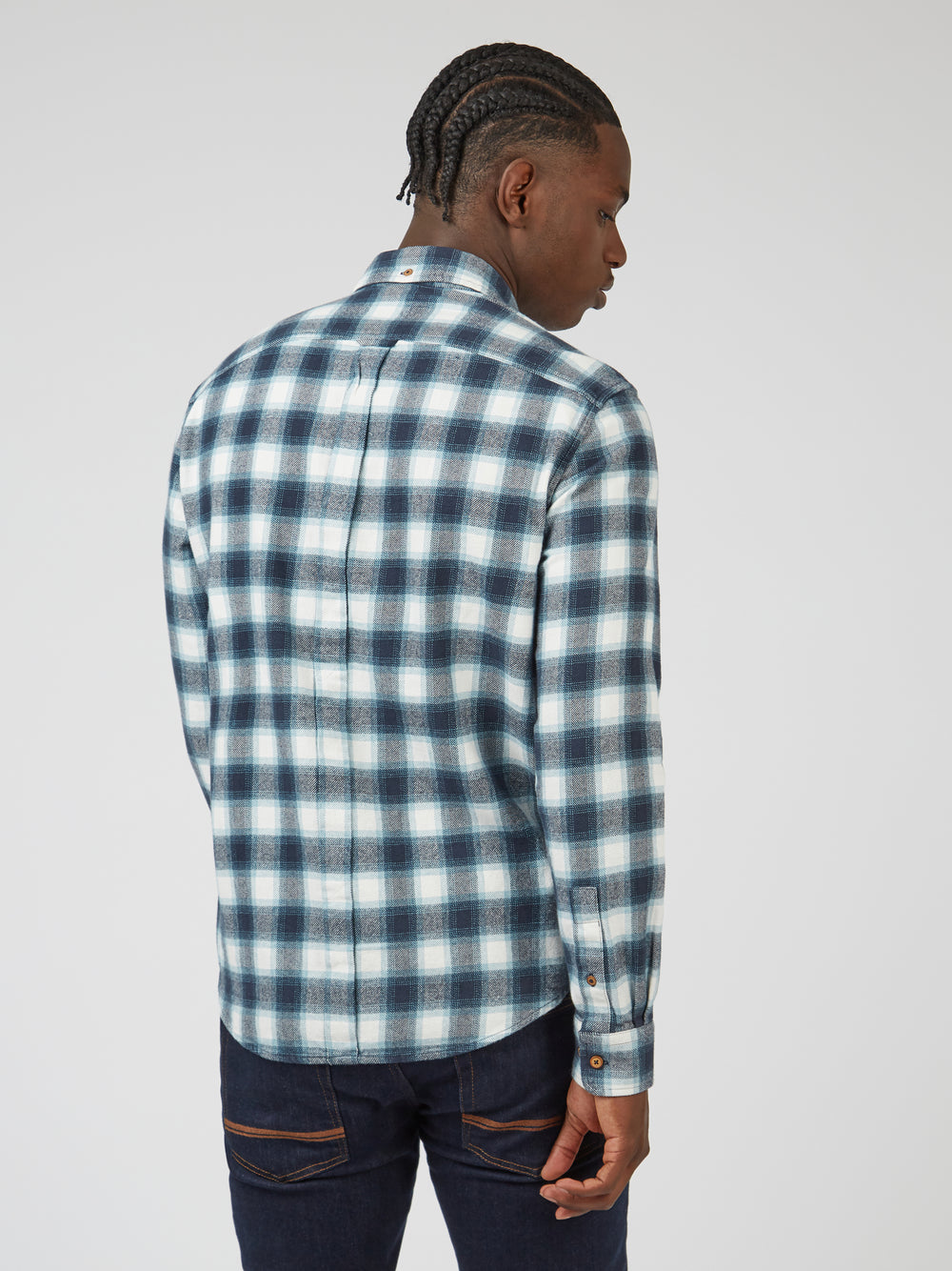 Green Ben Sherman Brushed Ombre Check Flannel Shirts | ND0946581