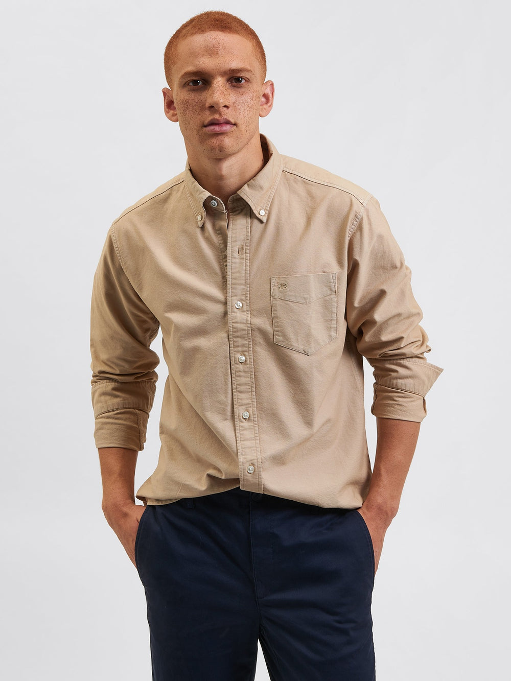 Grey Ben Sherman Beatnik Oxford Garment Dye Shirts | HR3952681