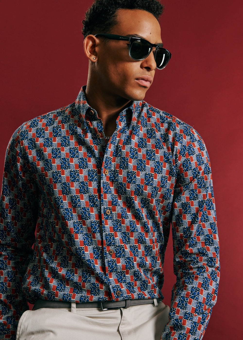 Indigo Ben Sherman 1950s Checkerboard Shirts | XD8741263