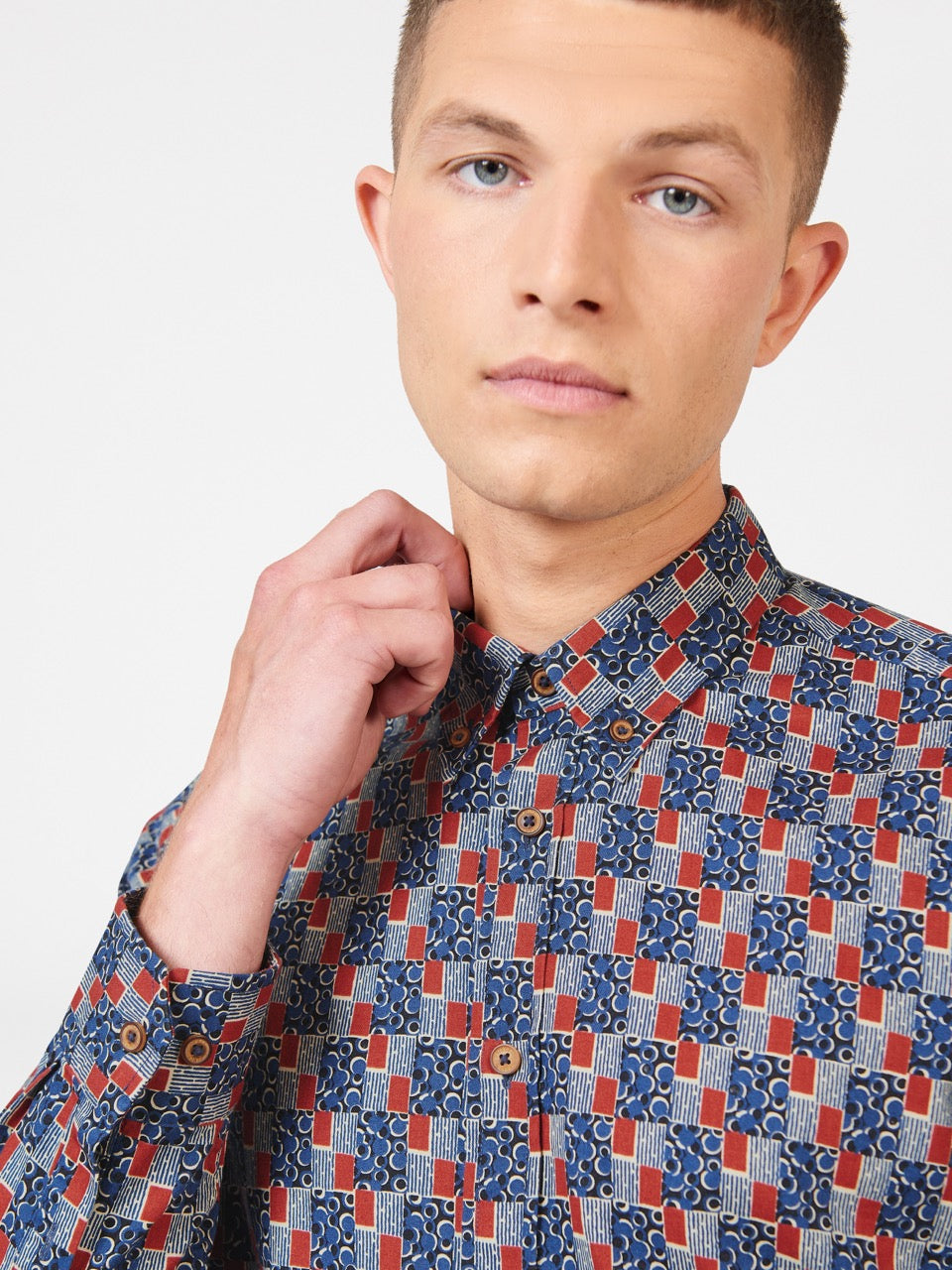 Indigo Ben Sherman 1950s Checkerboard Shirts | XD8741263