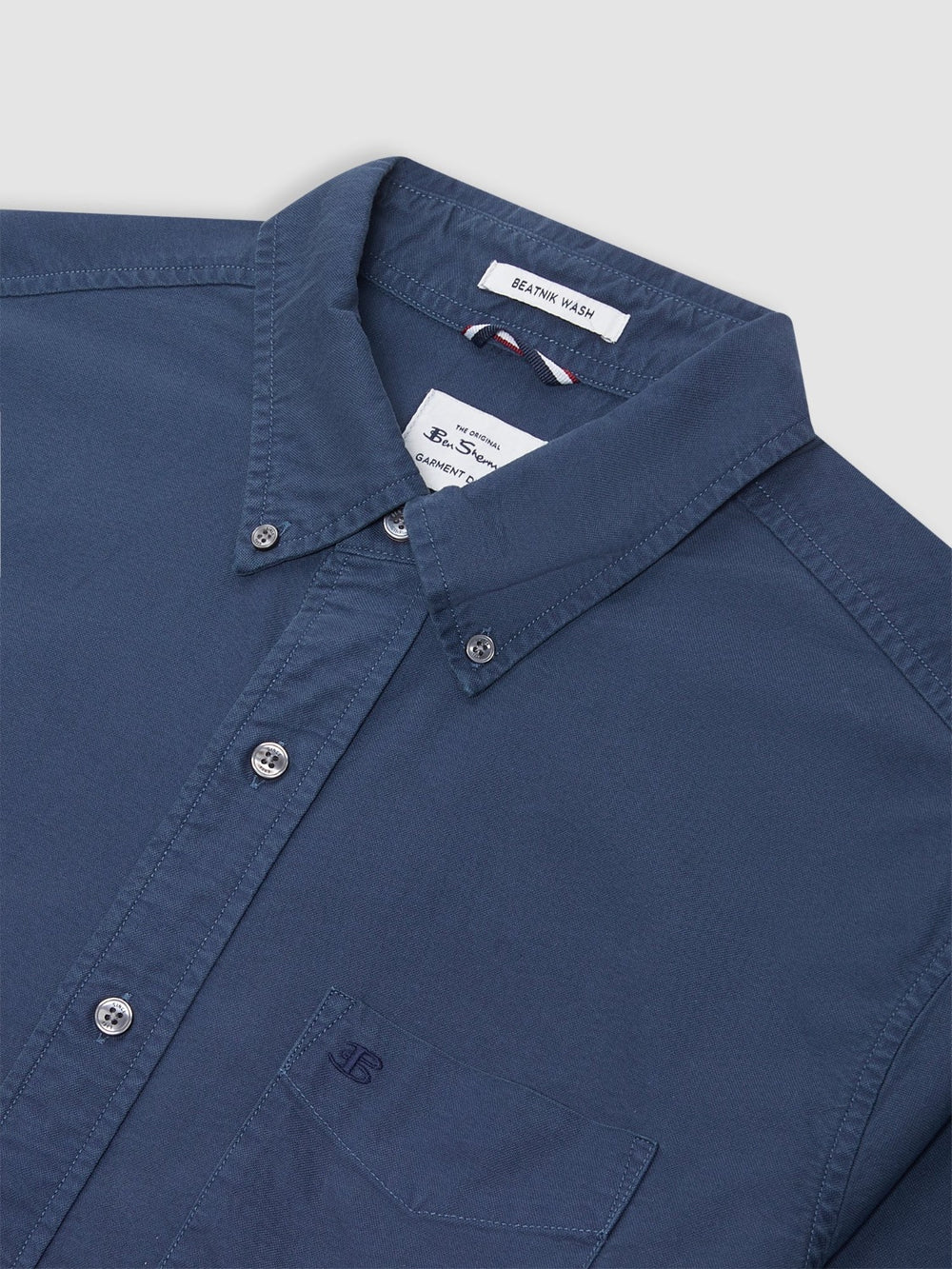 Indigo Ben Sherman Beatnik Oxford Garment Dye Shirts | ZV9251780