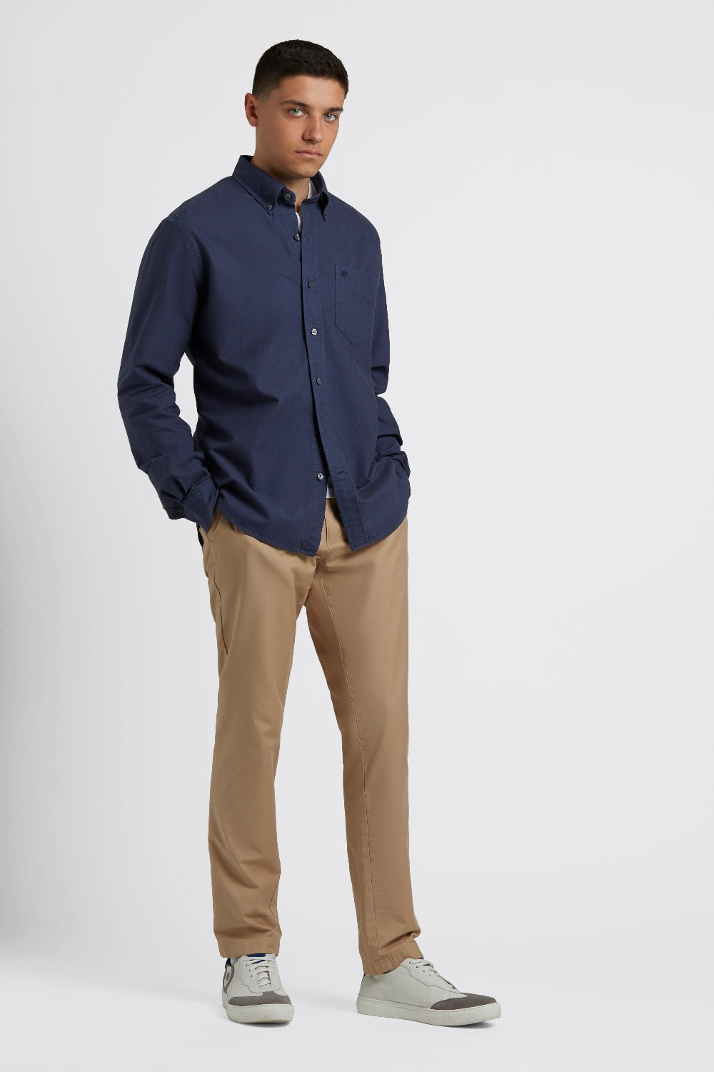 Indigo Ben Sherman Beatnik Oxford Garment Dye Shirts | ZV9251780