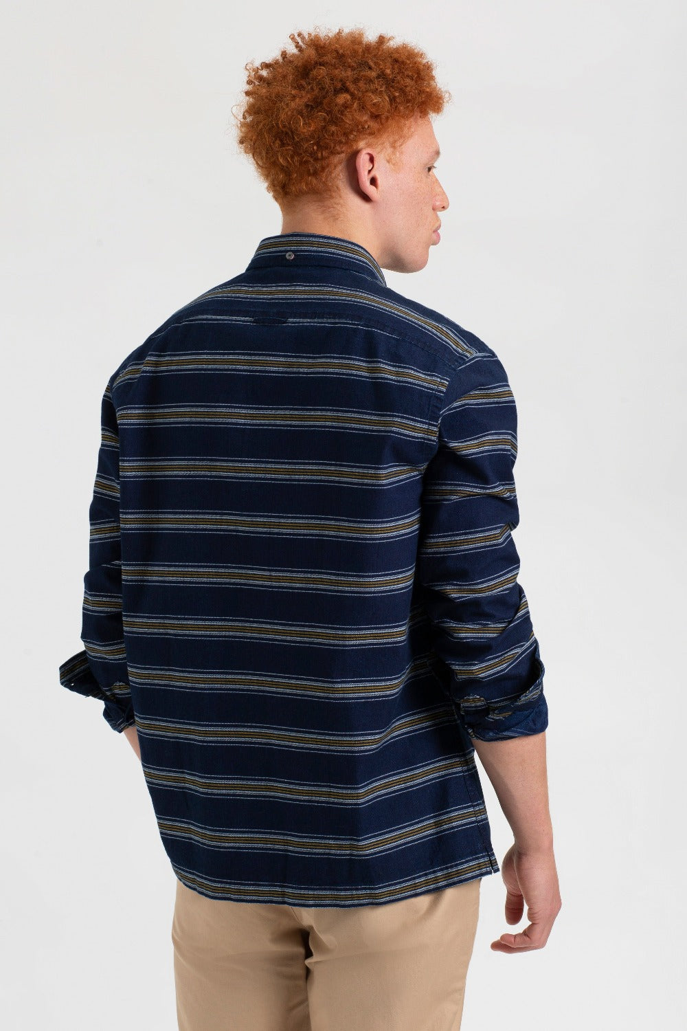 Indigo Ben Sherman Dalston Blues Long Sleeve Indigo Stripe Shirts | IG5637918