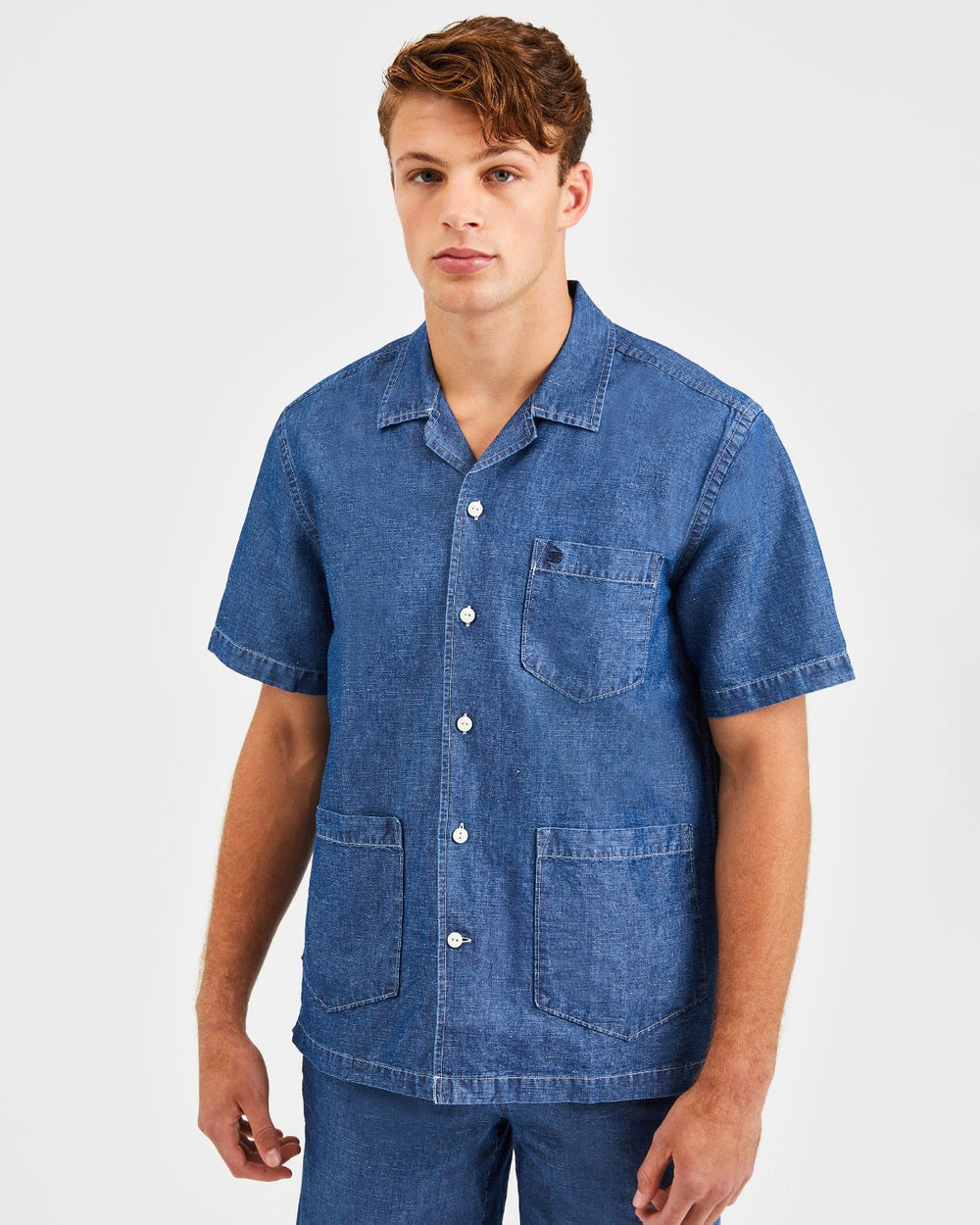 Indigo Ben Sherman Hastings Garment Dye Chambray Shirts | EG2836470