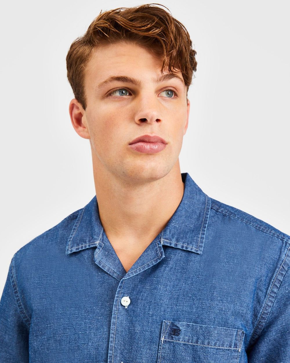 Indigo Ben Sherman Hastings Garment Dye Chambray Shirts | EG2836470