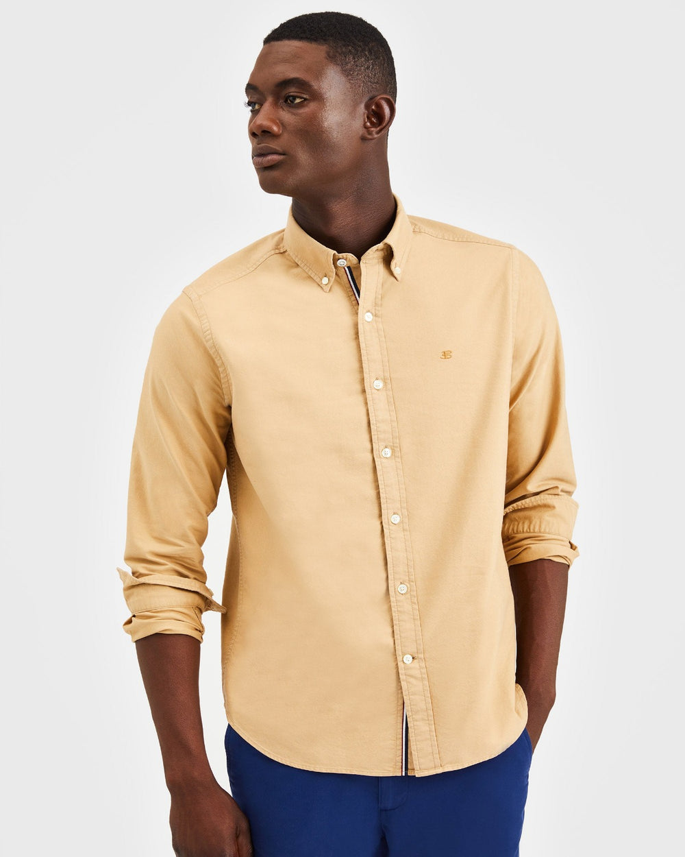 Khaki Ben Sherman Beatnik Oxford Garment Dye Shirts | UB3178964