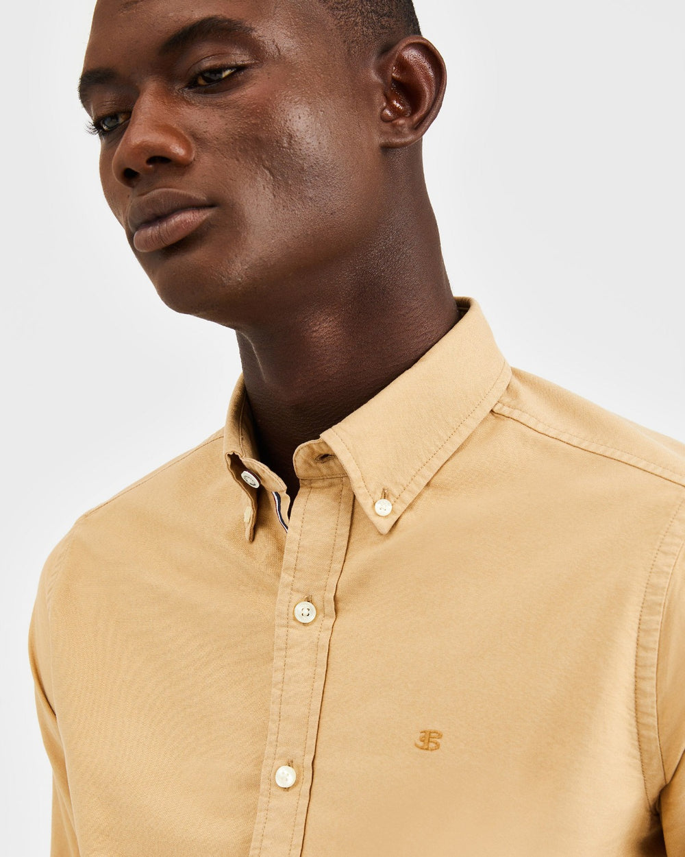 Khaki Ben Sherman Beatnik Oxford Garment Dye Shirts | UB3178964