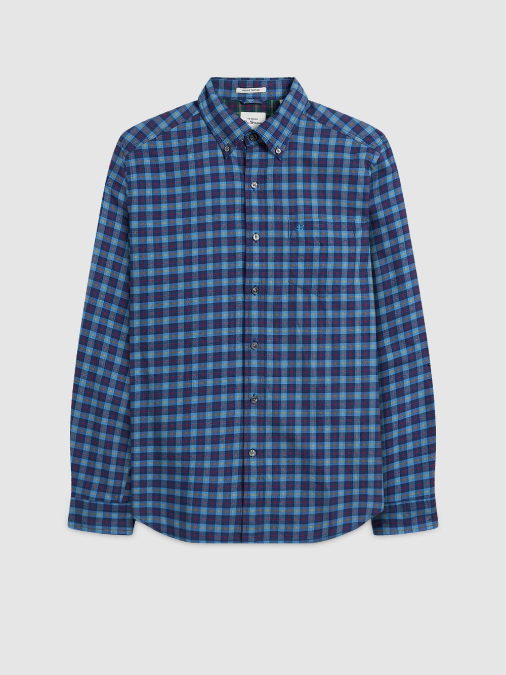 Navy Ben Sherman House Tartan Twill Shirts | LH0378492