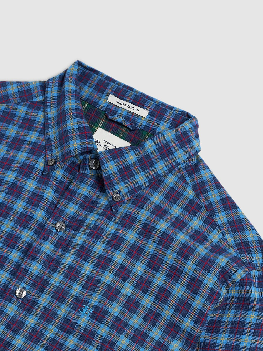 Navy Ben Sherman House Tartan Twill Shirts | LH0378492