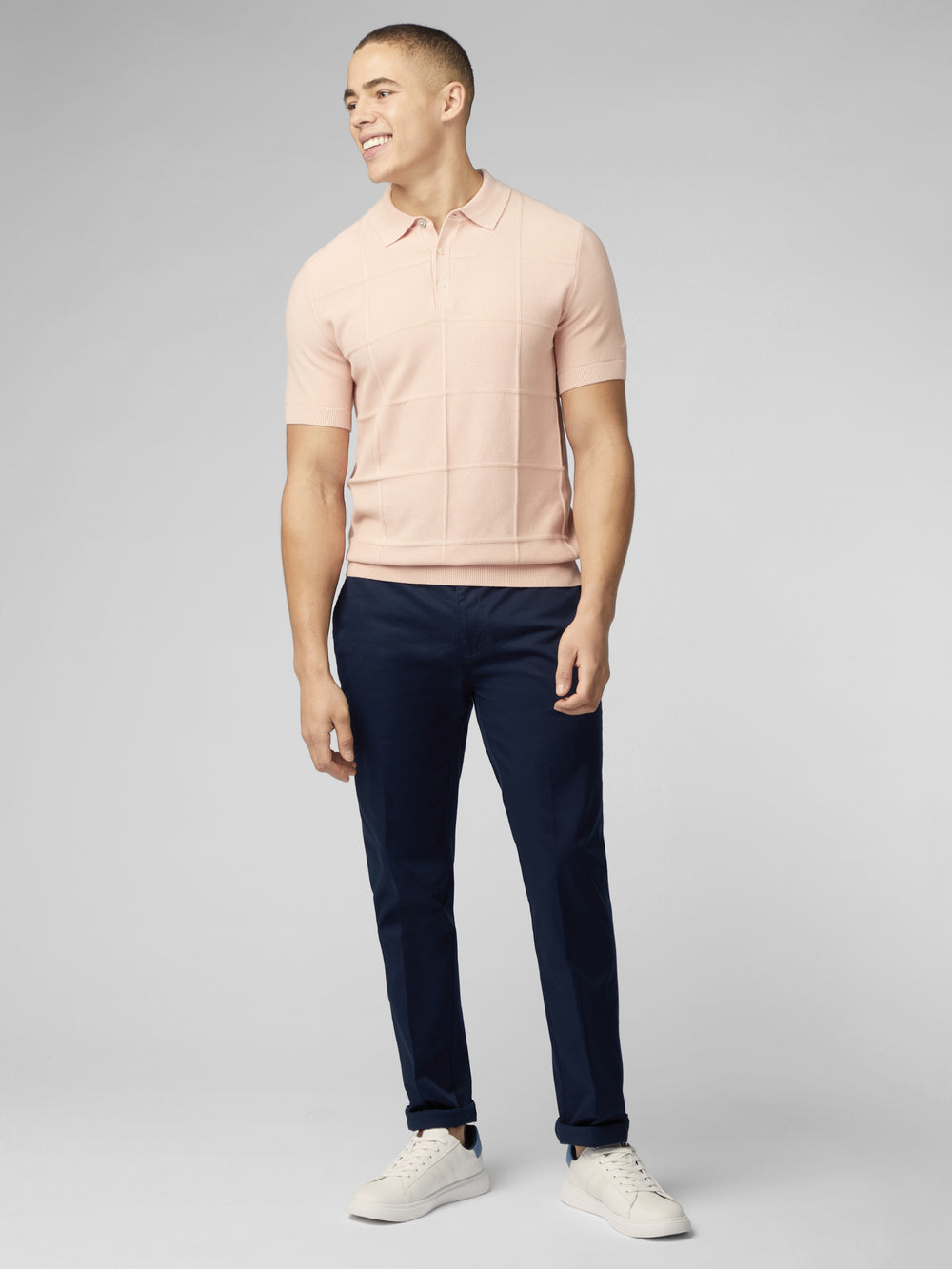 Pink Ben Sherman Signature Textured Polo Knitwear | YC5437629