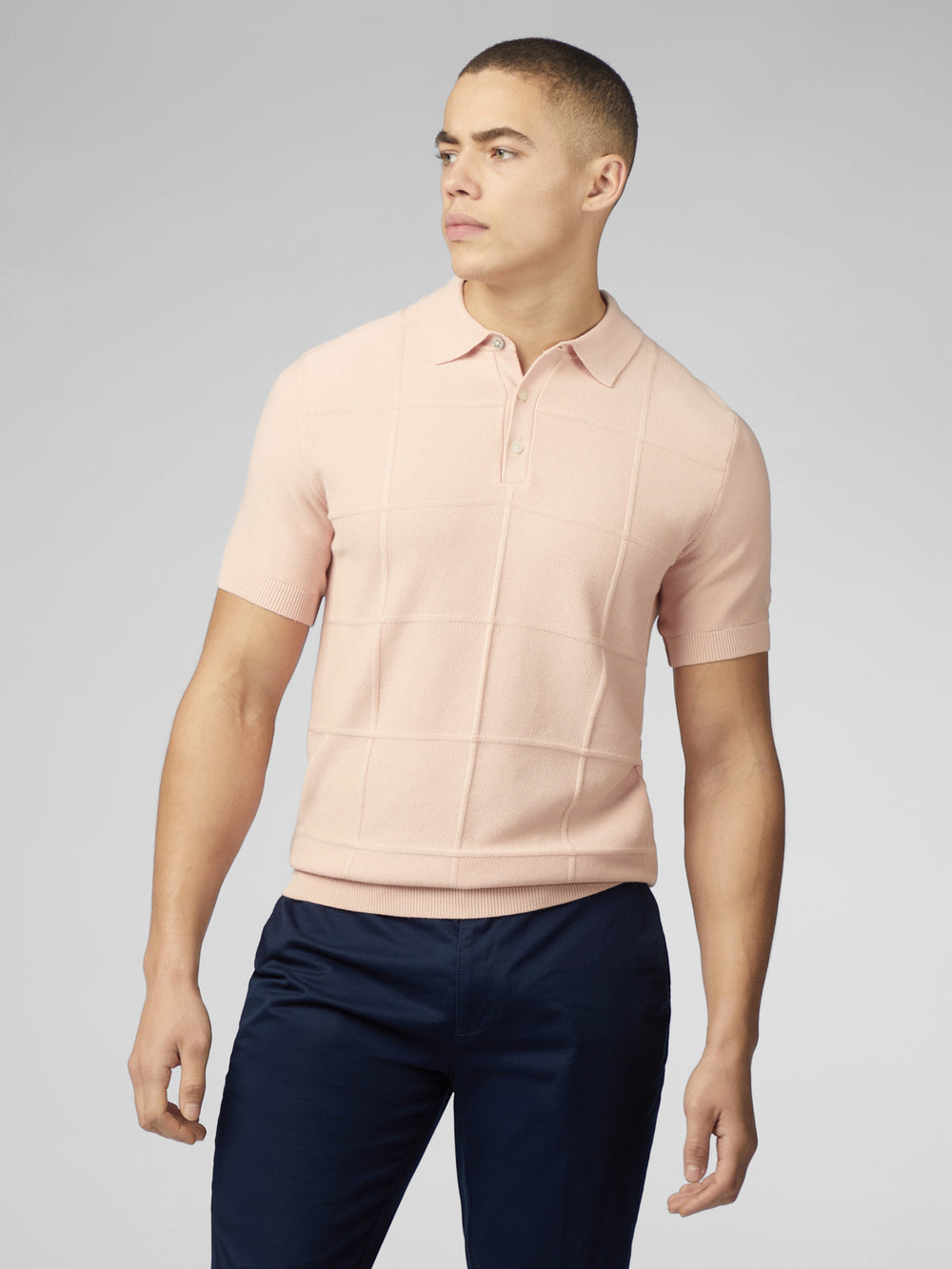 Pink Ben Sherman Signature Textured Polo Knitwear | YC5437629