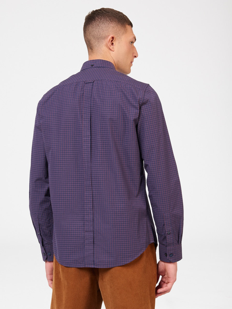 Purple Ben Sherman Signature Gingham Long-Sleeve Shirts | KV5290478