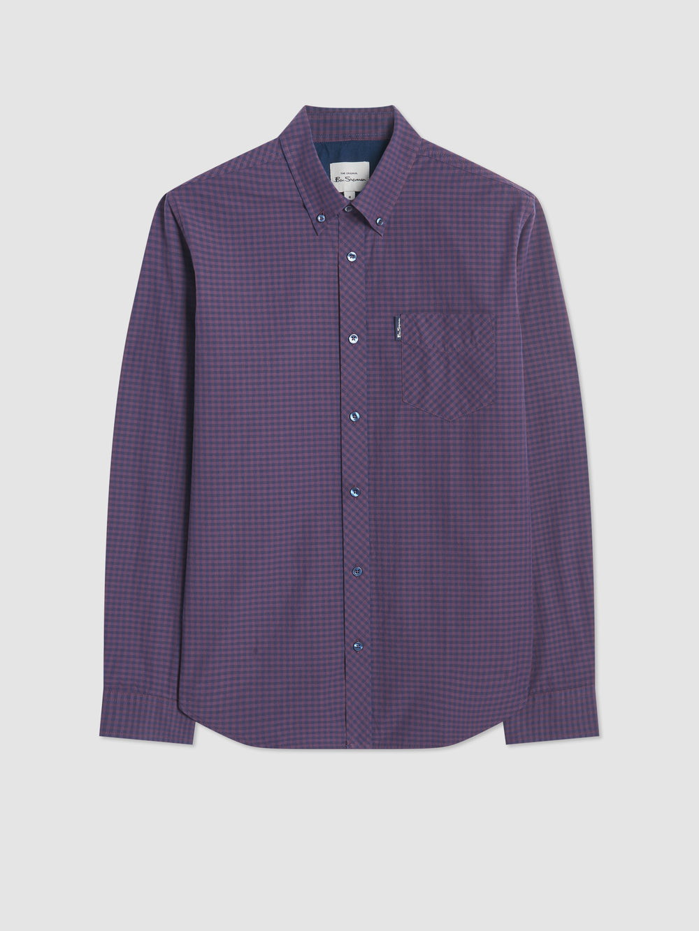 Purple Ben Sherman Signature Gingham Long-Sleeve Shirts | KV5290478