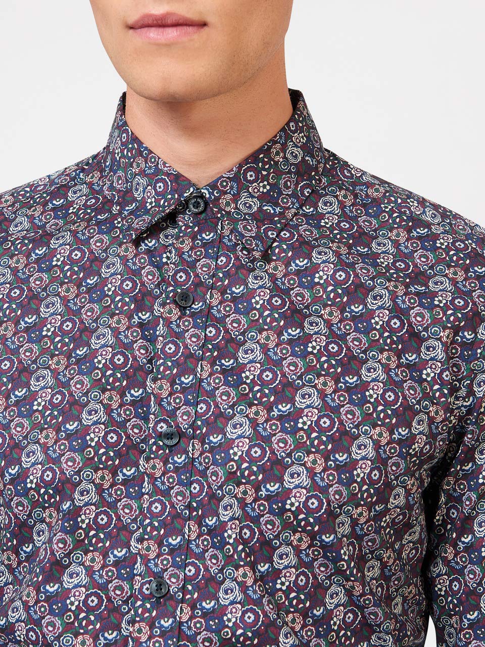 Purple Ben Sherman Winter Floral Shirts | EC4605238